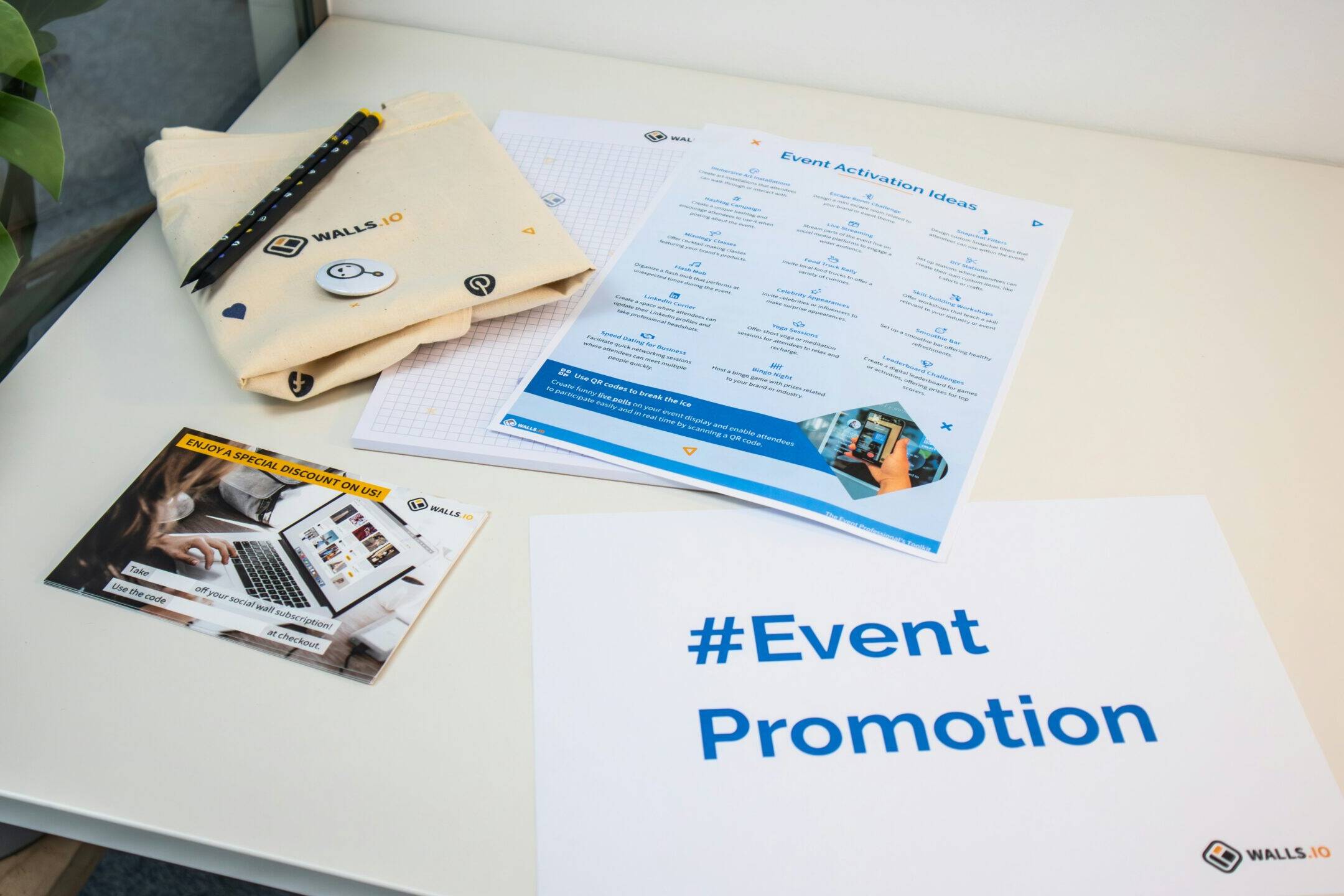 Event Promotion sign on desk