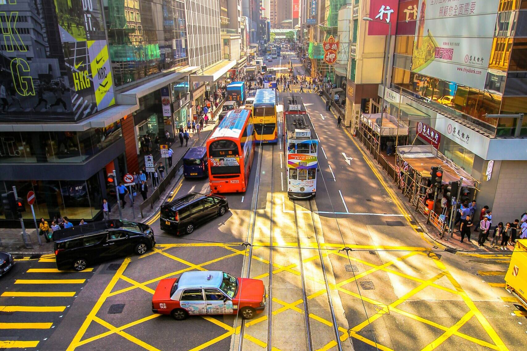 Pedestrian crossing in Hong Kong