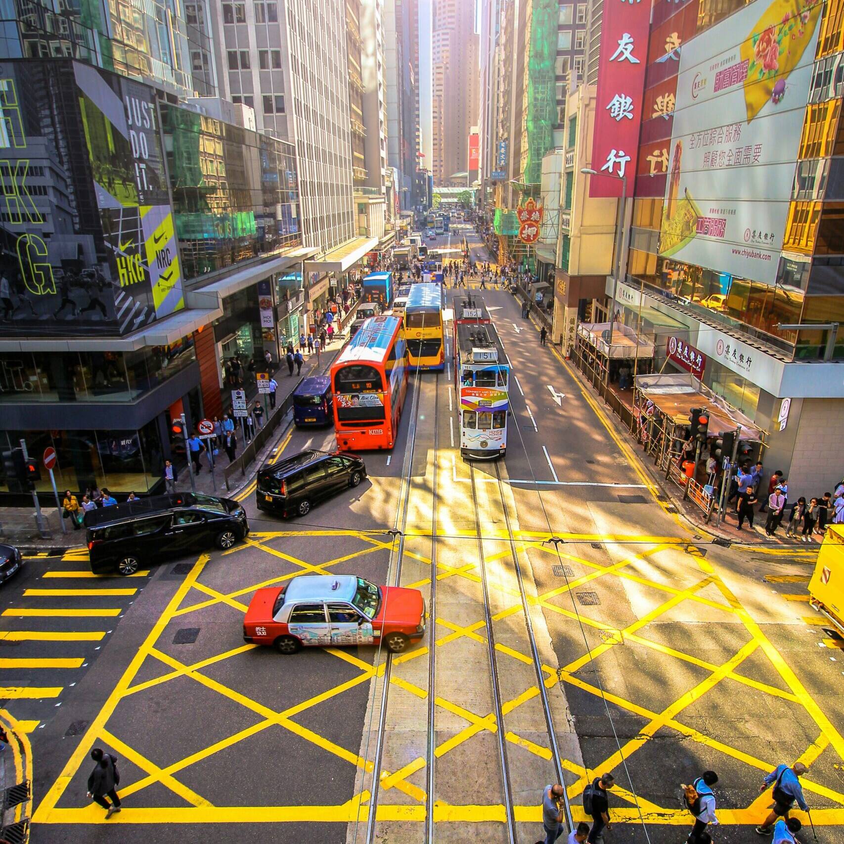 Pedestrian crossing in Hong Kong