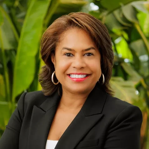 Woman in red lipstick smiling for professional photo