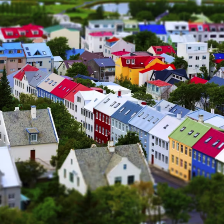 Colorful rooftops in iceland
