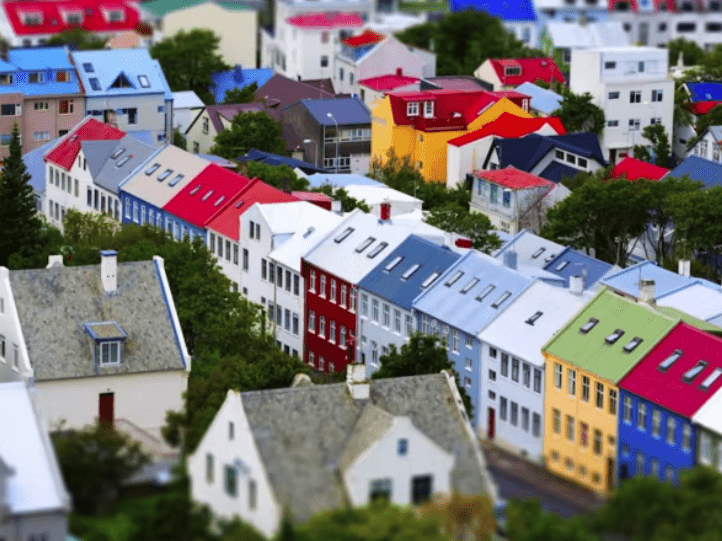 Colorful rooftops in iceland