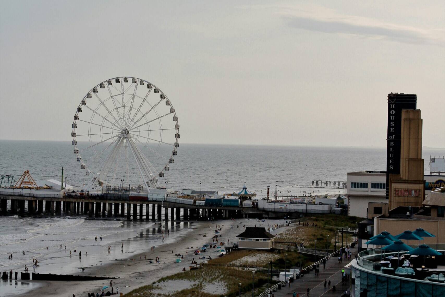 View of the observation wheels in Atlantic City