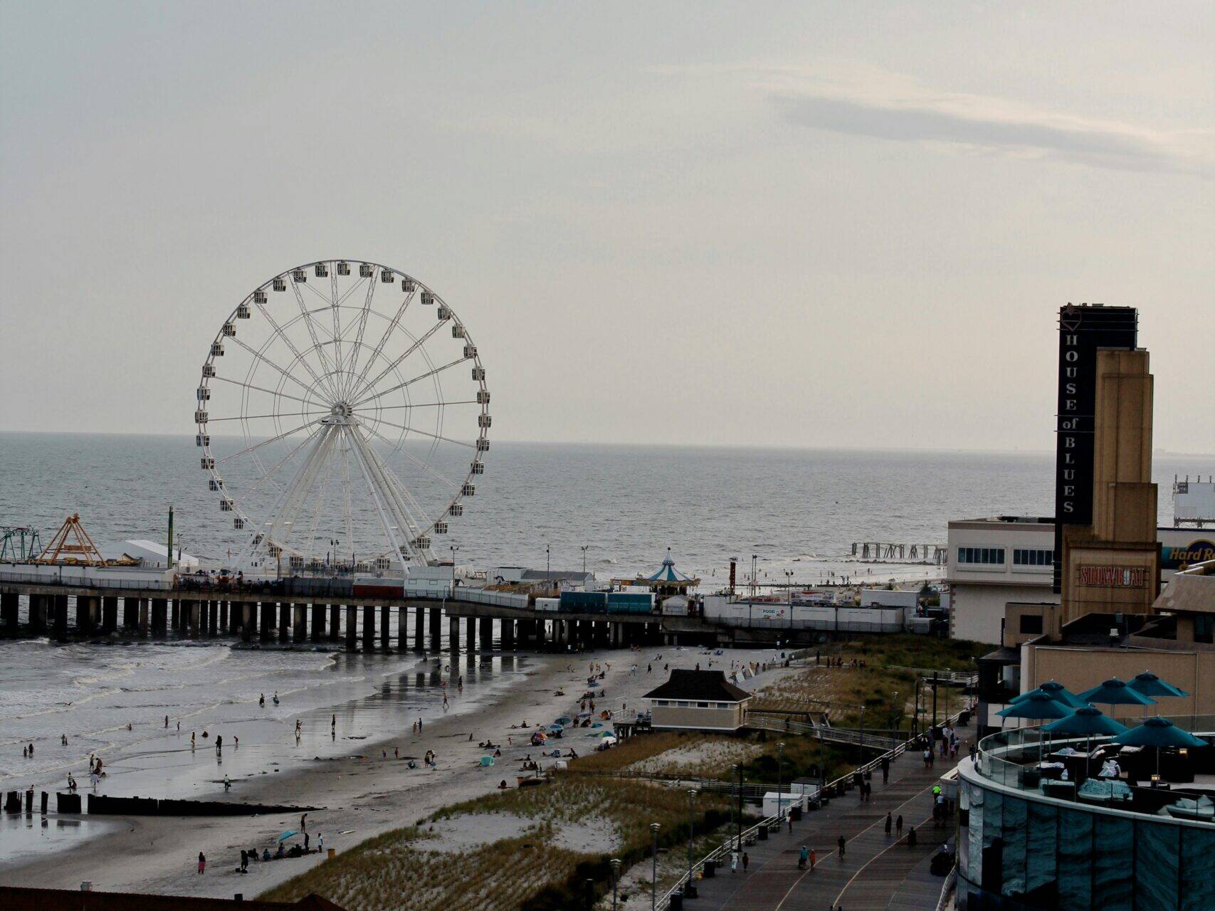 View of the observation wheels in Atlantic City