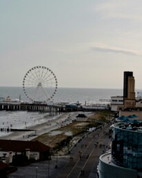 View of the observation wheels in Atlantic City