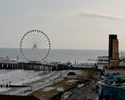 View of the observation wheels in Atlantic City