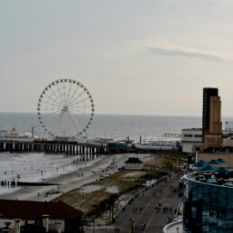 View of the observation wheels in Atlantic City